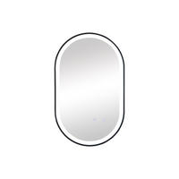 BADSPIEGEL - 50 cmcm x 4.05 cmcm - Glas, Metall - Schwarz - ALARICO - Schwarz, Glas/Metall (50/80/4.05cm) - Vente-Unique