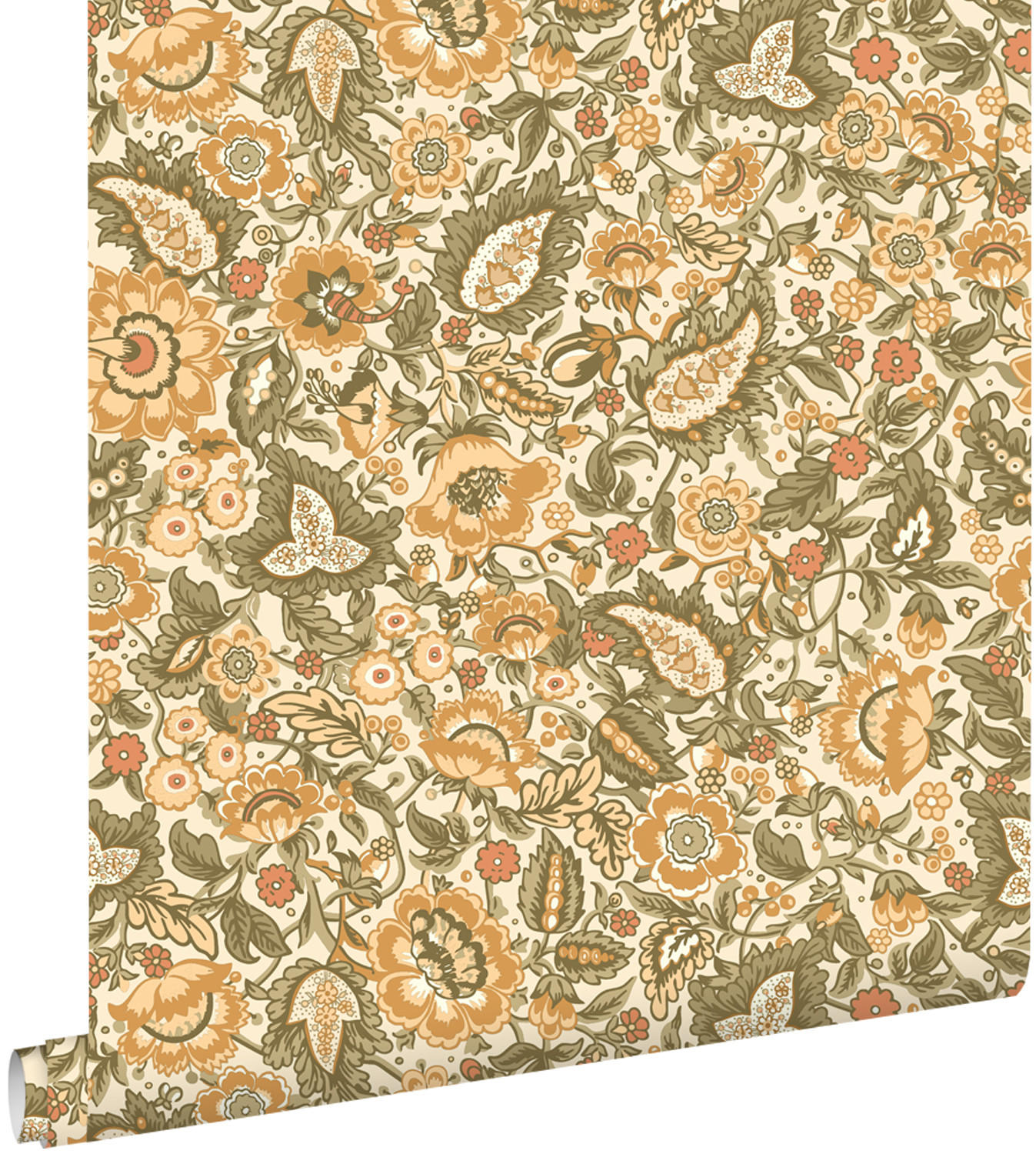 TAPETE Blumenmuster 50 x 900 cm - Gelb, Papier (50/900cm) - ESTAhome