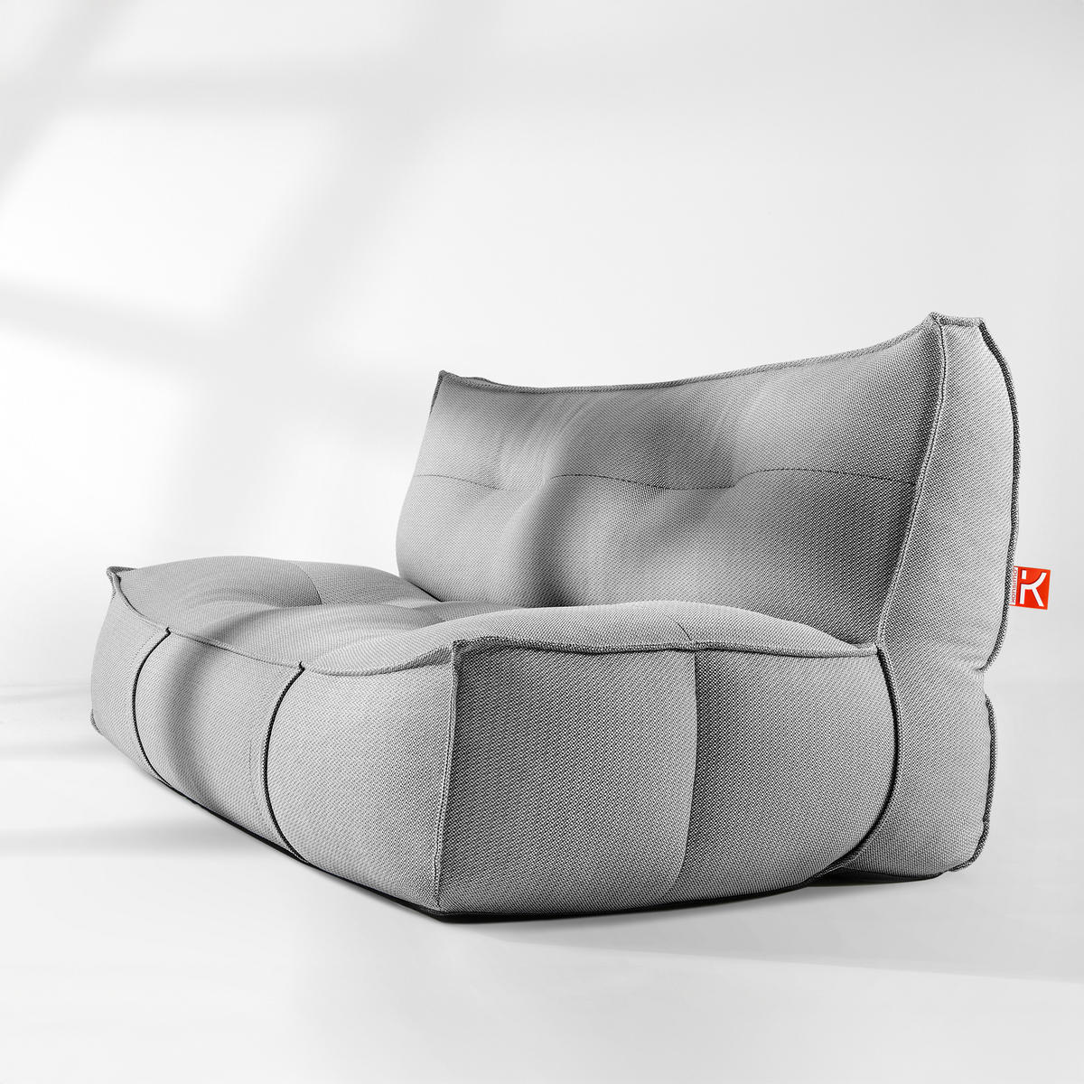 GARTENSOFA LOVIA Lounge, Schwarz/Weiß - Schwarz, Textil (177/82/106cm) - KONSIMO®
