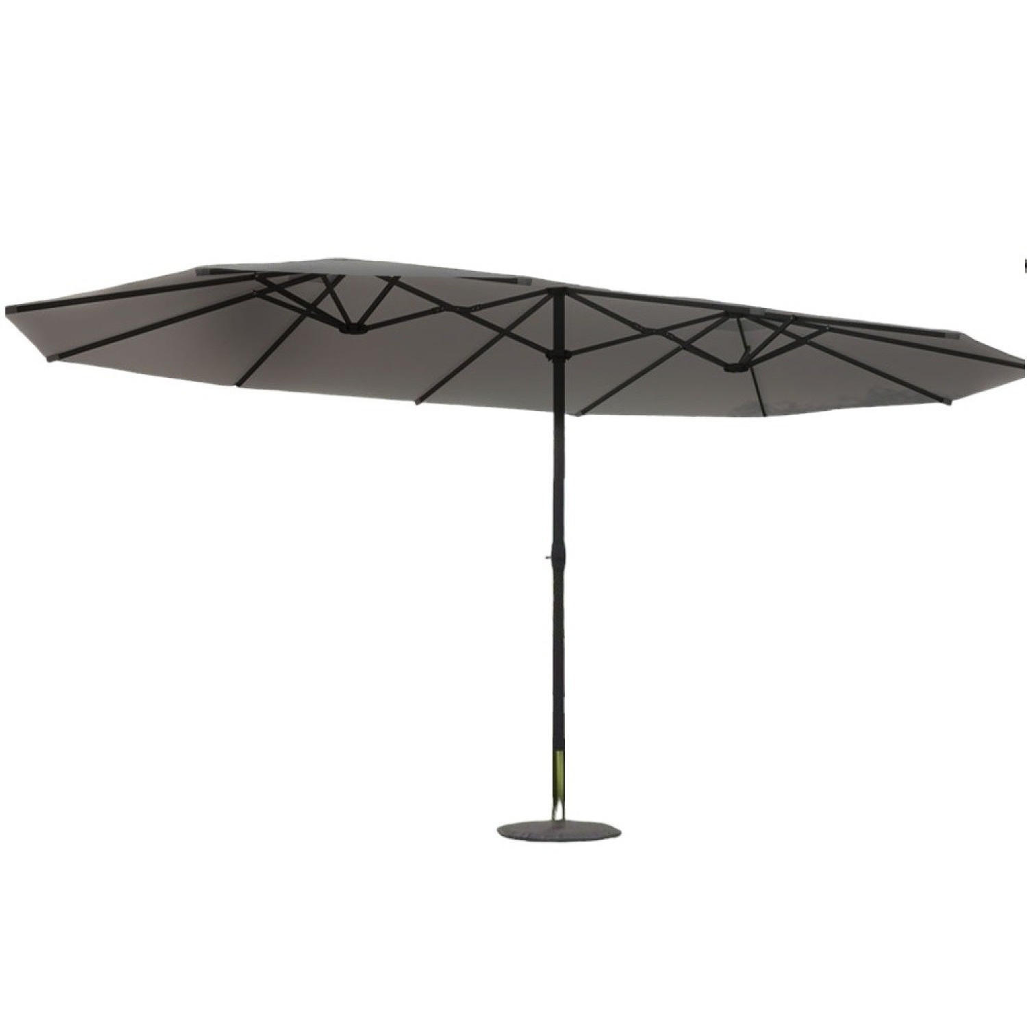 SONNENSCHIRM venice grau oval 2 7 x 4 6 cm doppelter - Grau, Metall (460/270cm) - Concept Usine