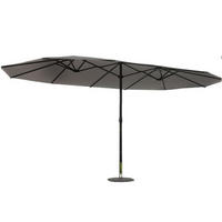 SONNENSCHIRM venice grau oval 2 7 x 4 6 cm doppelter - Grau, Metall (460/270cm) - Concept Usine