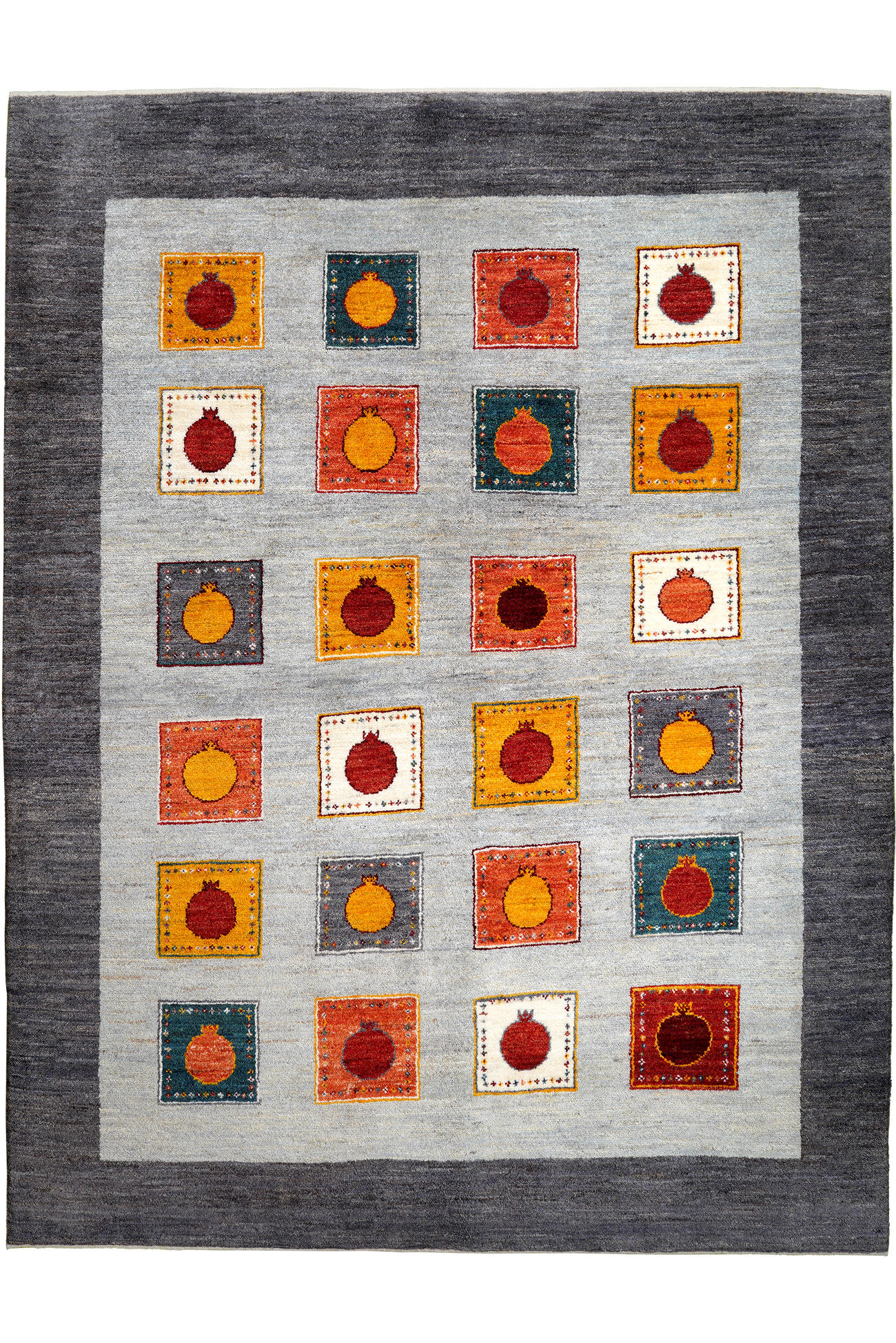 TEPPICH Rizbaf Grau 232/178 cm Schurwolle - Grau, Textil (178/232cm) - Looma