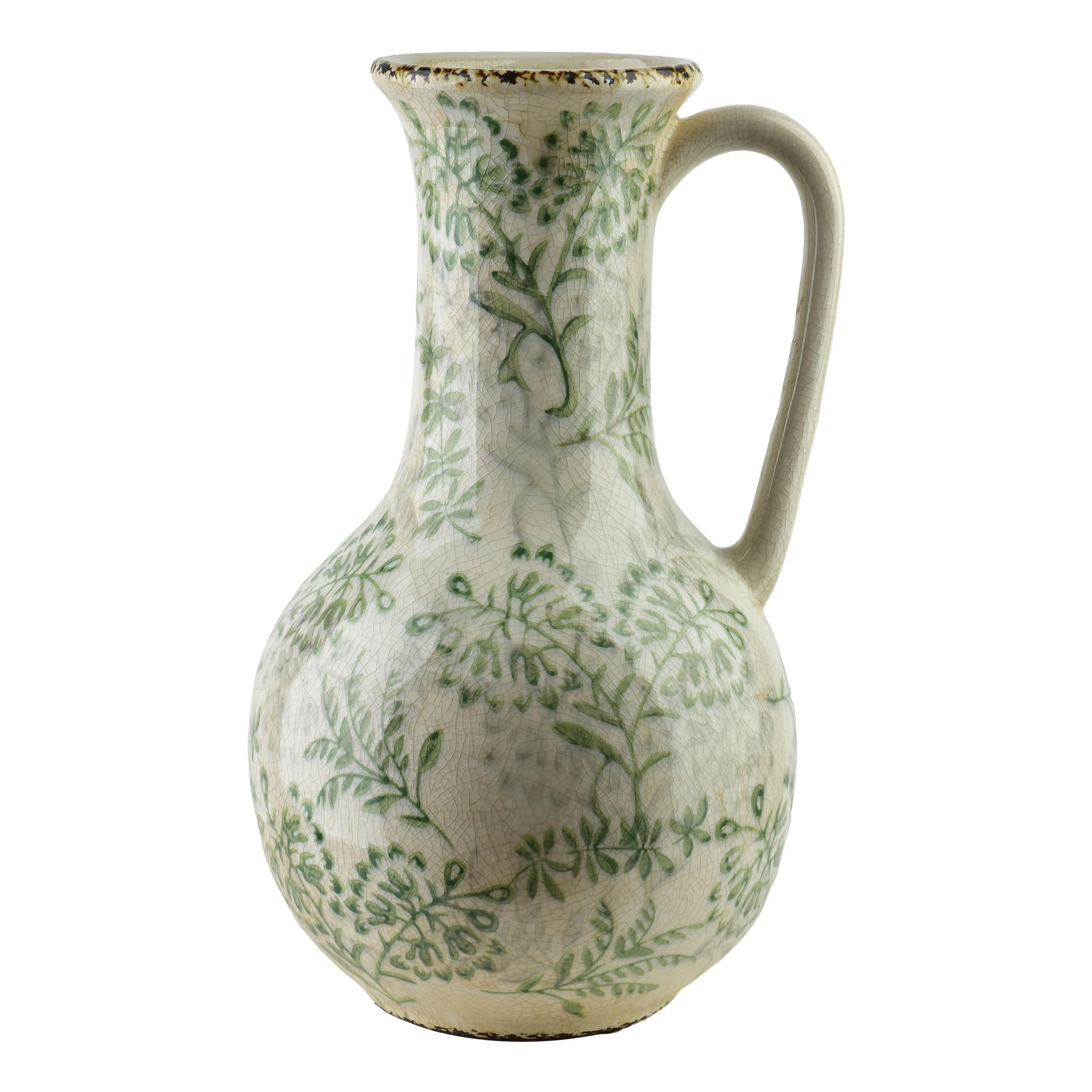 VASE CROCKET 20,5/20,5/34,5cm Beige Keramik - Grün, Keramik (37cm) - Mondex