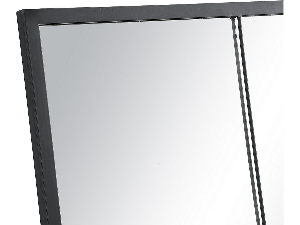 SPIEGEL Fenster Industriell - Eisen - 105 x 150 cm - Schwarz - BELLAGIO - Schwarz, Metall (105/150/2cm) - Vente-Unique