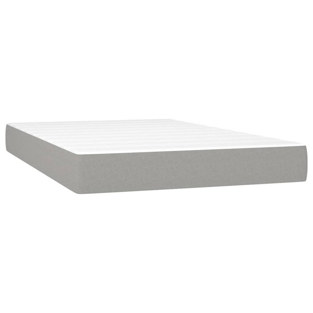 BOXBETT Mit Matratze Hellgrau 120/200 Cm Stoff - Weiß, Textil (120/200cm) - vidaXL