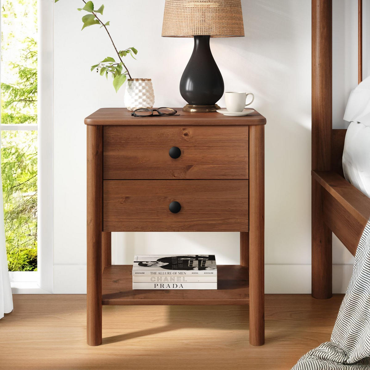 NACHTTISCH APOANA Kastanie - Kastanienfarben, Holz (45/53/35cm) - IDIMEX