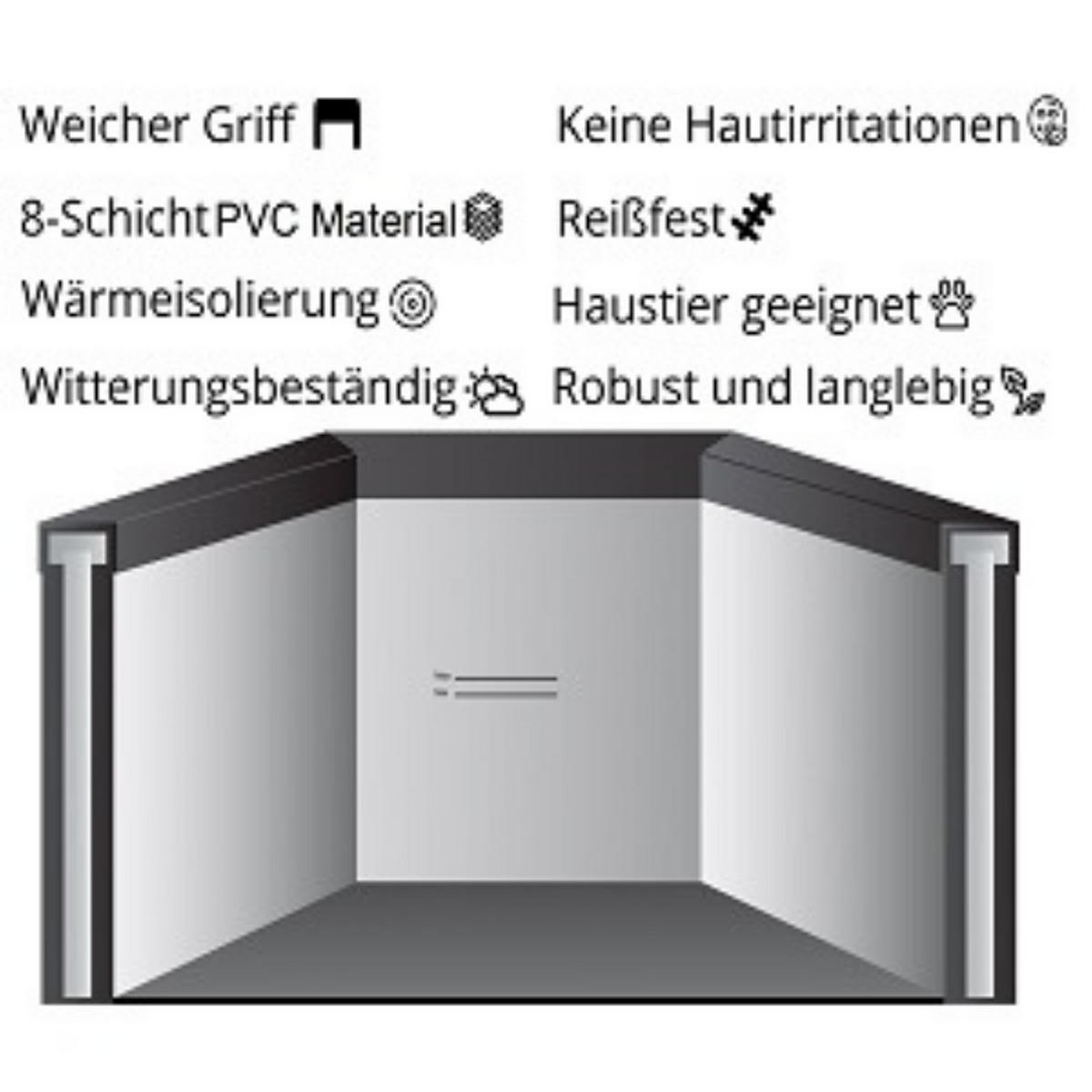 WHIRPOOL Spa Ø193 cm 5 Personen Beheizbar Schwarz Indoor Outdoor Halbstarr - Schwarz, Leder/Kunststoff (193/7/193cm) - Netspa