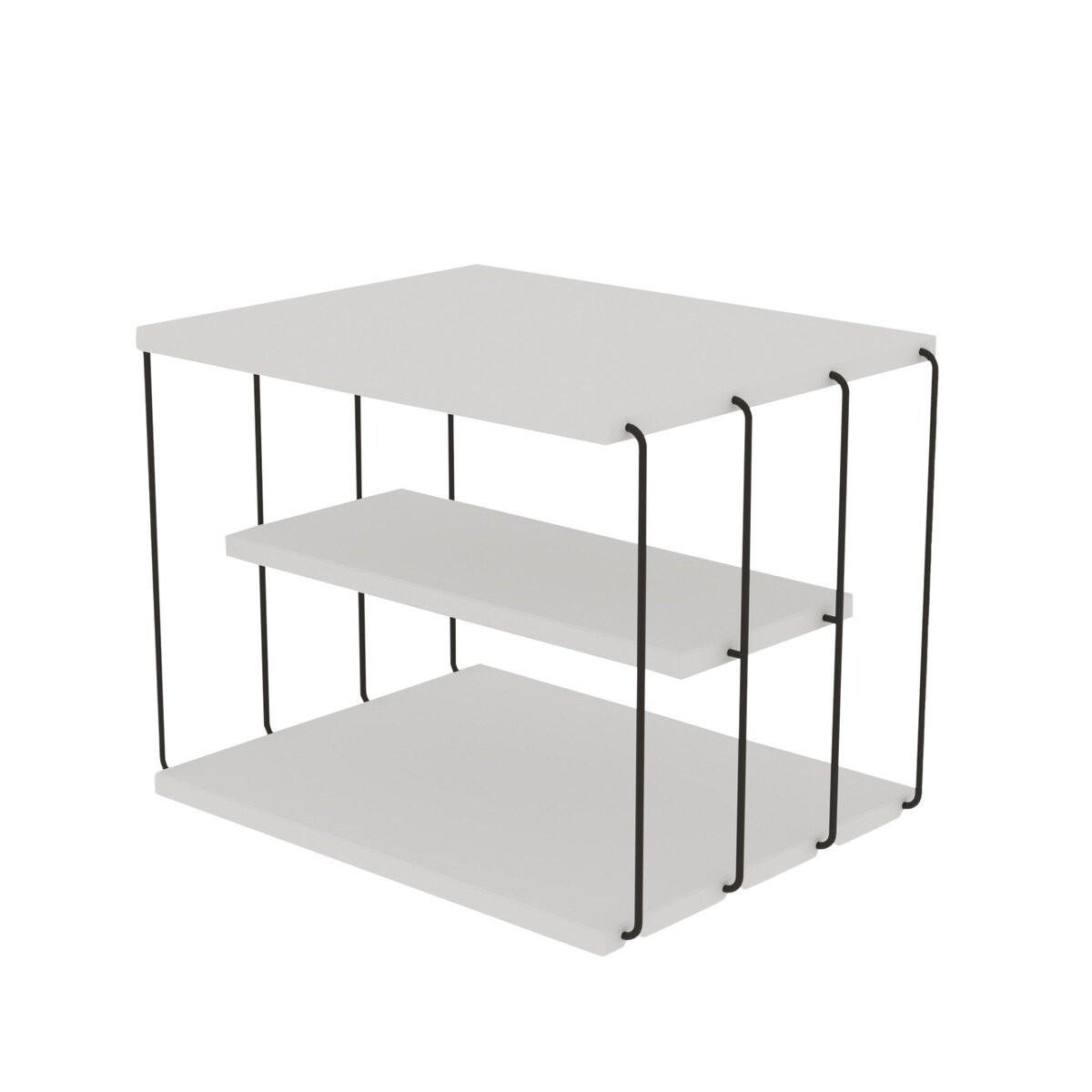 BEISTELLTISCH mit mehreren Ebenen - Lifon - 50/40/33 cm - Weiß, Holzwerkstoff (50/40/33cm) - Calicosy