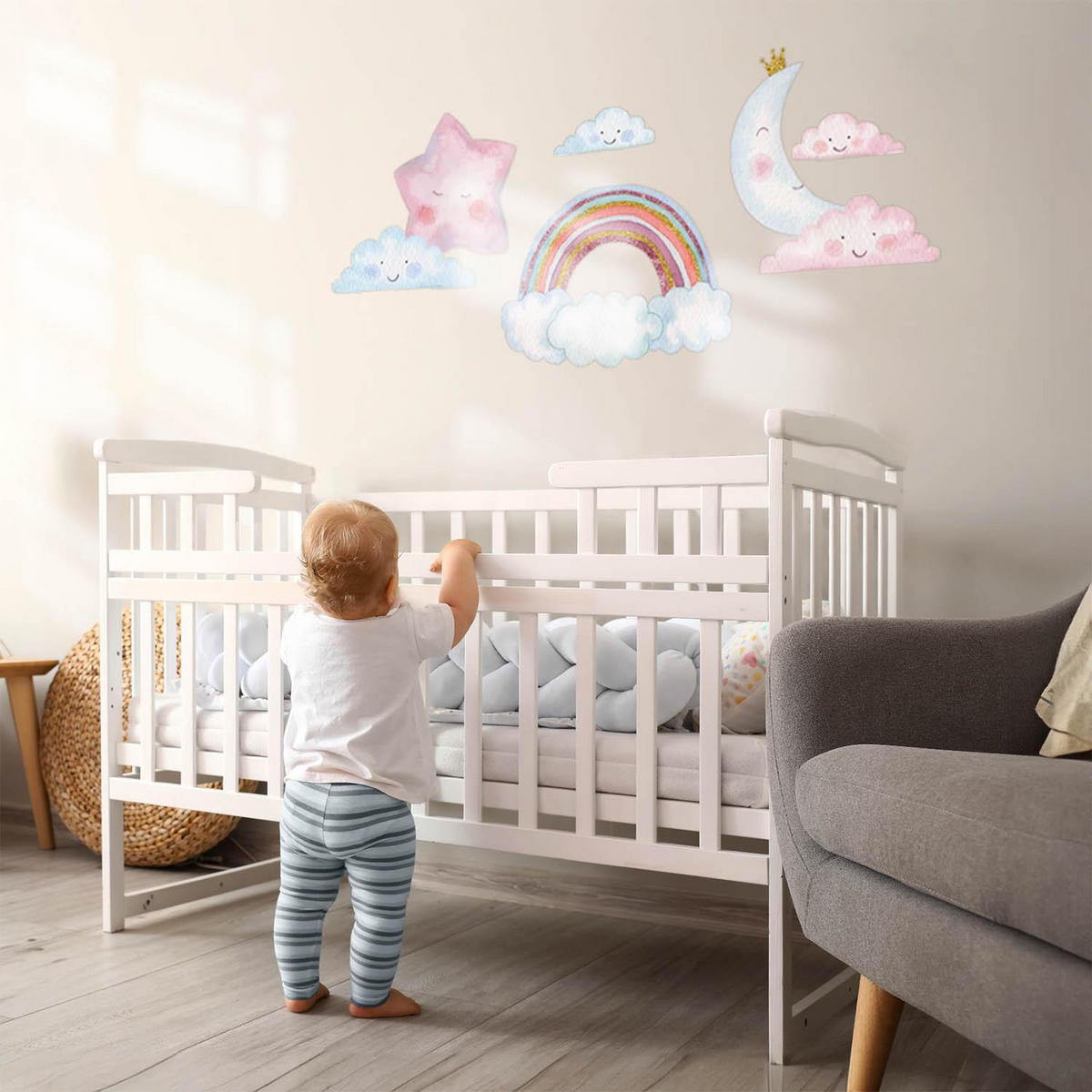 WANDAUFKLEBER 100x137cm - Der Himmel bei Nacht - Multicolor, Kunststoff (100/137/0.1cm) - Wallfluent