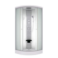 DUSCHKABINE Dusche D10-00M0 80x80 cm ohne 2K Scheiben Versiegelung - Weiß, Glas/Kunststoff (80/80/215cm) - AcquaVapore by Sandra Jentho