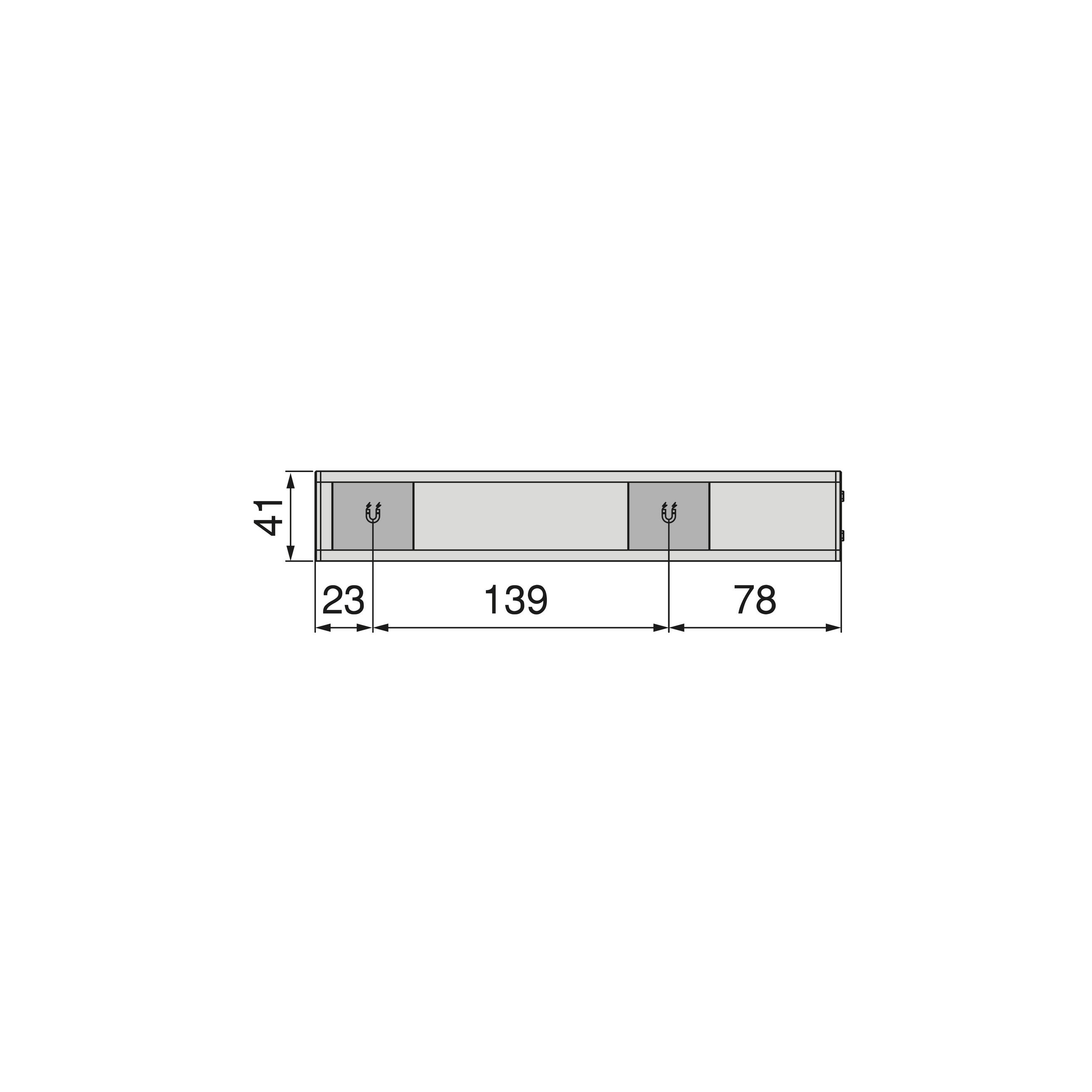 LED-WANDLEUCHTE Kaus Black, USB wiederaufladbar, mit Bewegungssensor, L240mm, Kunststoff und Aluminium, Schwarzer Metallic-Lack - Schwarz, Kunststoff (4.1/2/24cm) - EMUCA