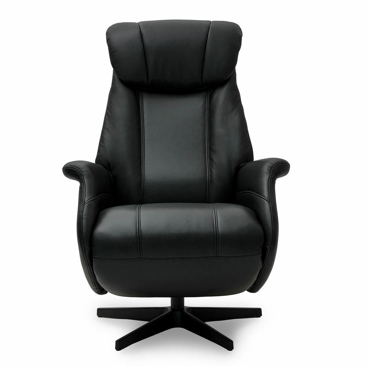 RELAXSESSEL Echtleder Schwarz - Schwarz, Leder/Metall (76/115/83cm) - Furnhouse
