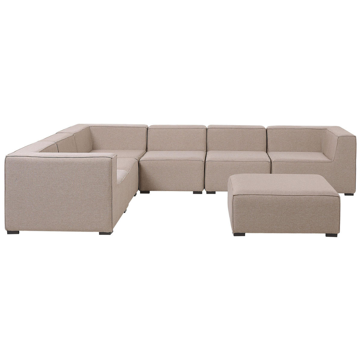 LOUNGE SET 7-Sitzer beige rechtsseitig modular Arezzo - Beige, Textil - Beliani