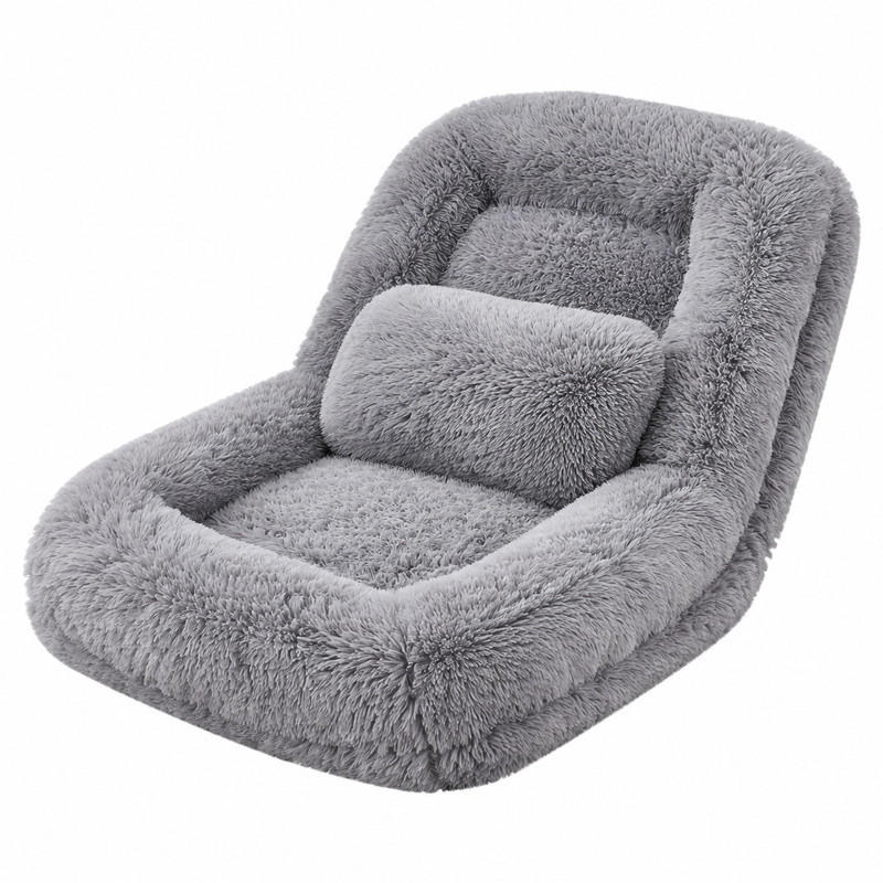 BODENSOFA 5-fach verstellbar 102 x 89 x 88 cm Hellgrau - Hellgrau, Kunststoff (89/88/102cm) - Beauniv