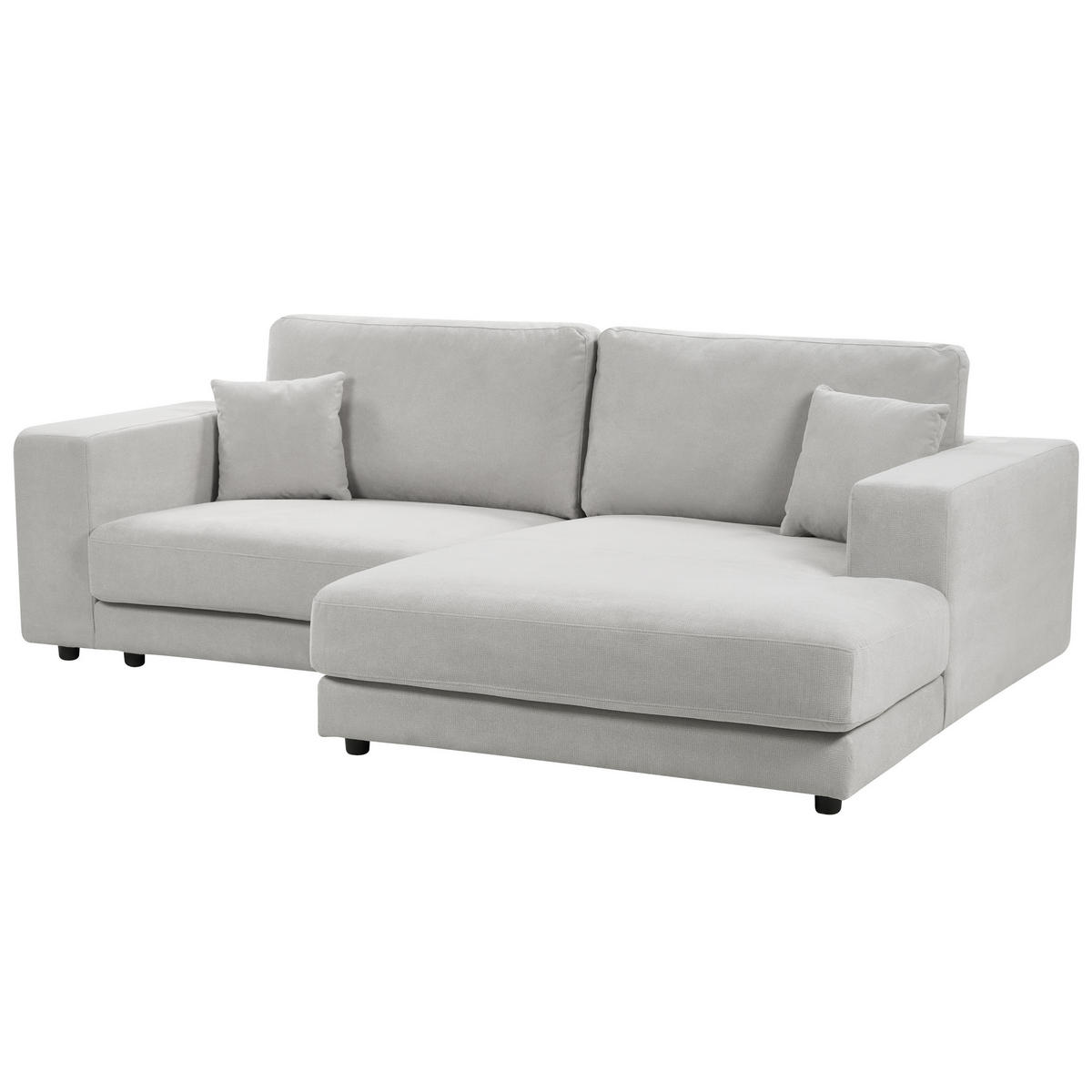 3-SITZER-ECKSOFA hellgrau rechtsseitig Lofoten - Schwarz/Grau, Textil (250/190cm) - Beliani