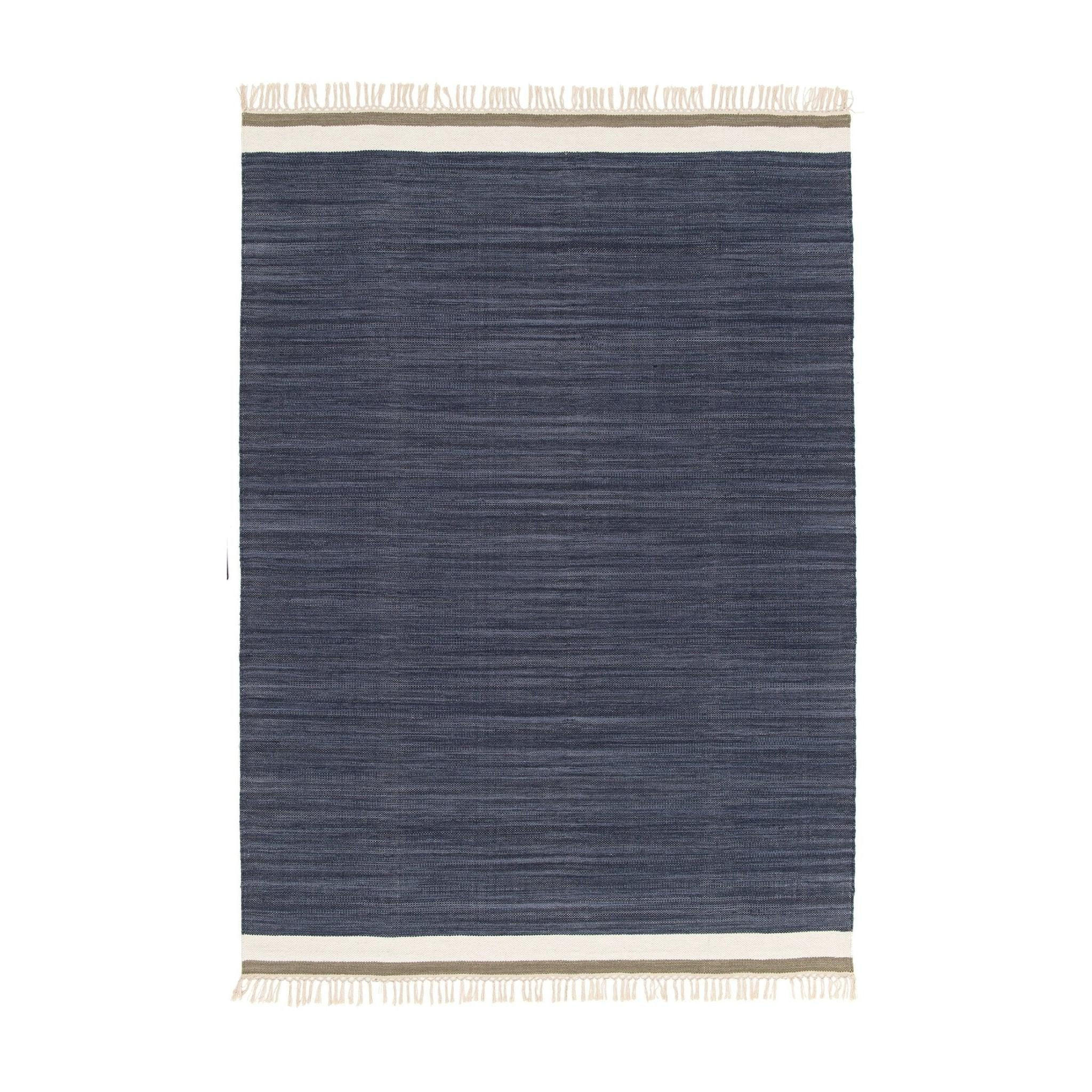 TEPPICH aus Wolle und Baumwolle blau - Blau, Naturmaterialien (80/150cm) - AFK Living