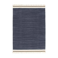 TEPPICH aus Wolle und Baumwolle blau - Blau, Naturmaterialien (80/150cm) - AFK Living