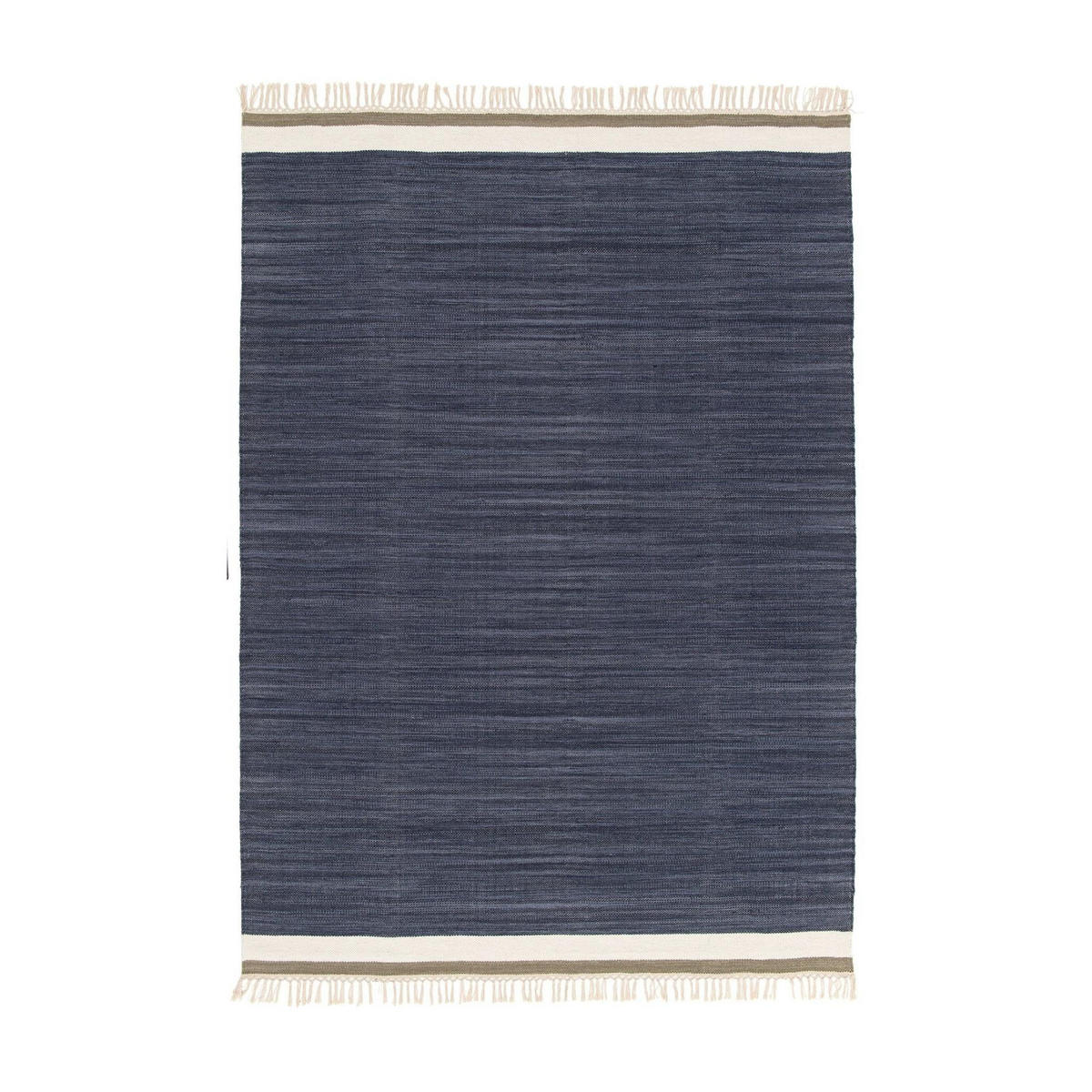 TEPPICH aus Wolle und Baumwolle blau - Blau, Naturmaterialien (80/150cm) - AFK Living