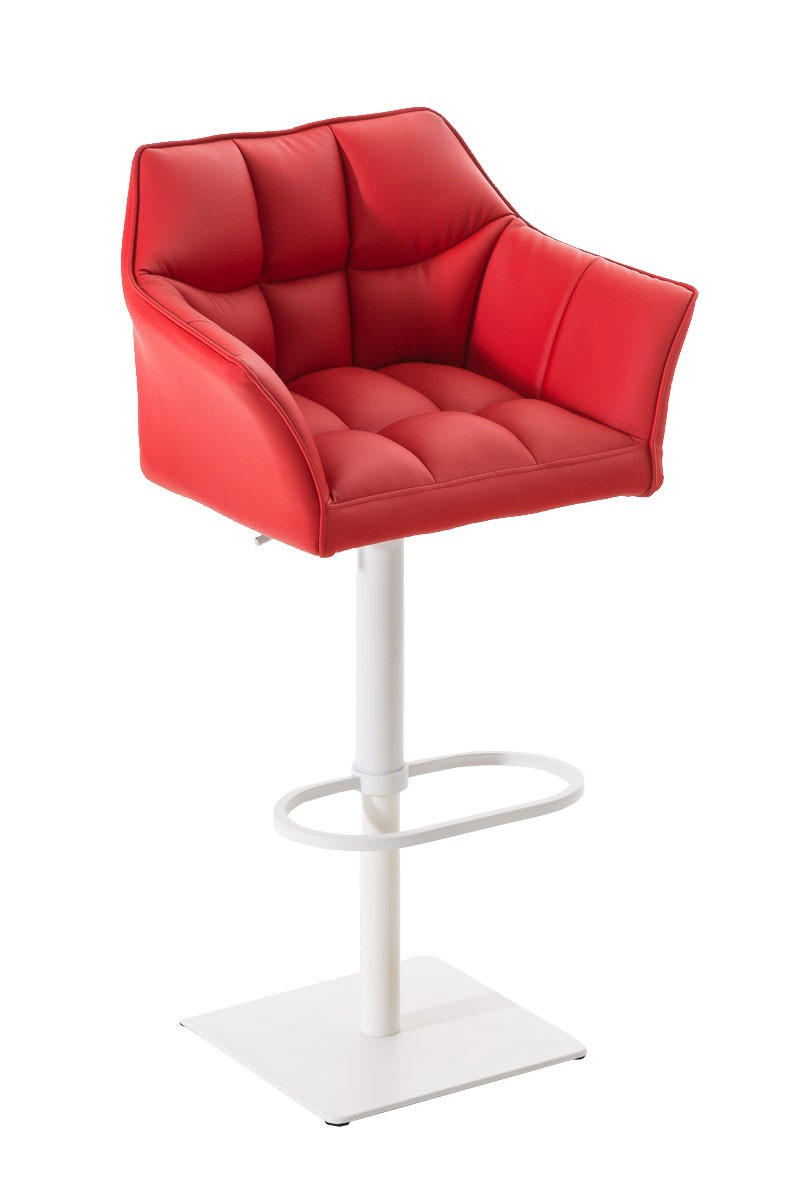 BARHOCKER Damaso 88x64x45 cm rot - Rot, Leder (64/88/45cm) - furnicato