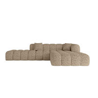 ECKSOFA Ottomane Rechts OLEA-L2 - 289x176x71 cm Braun - Schwarz/Braun, Holzwerkstoff/Kunststoff (289/176cm)