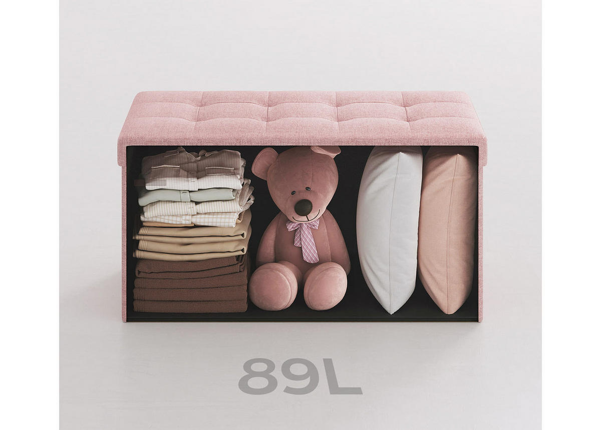 POUF-FALTEN, rosa - Pink, Holz/Textil (38/38/76cm)