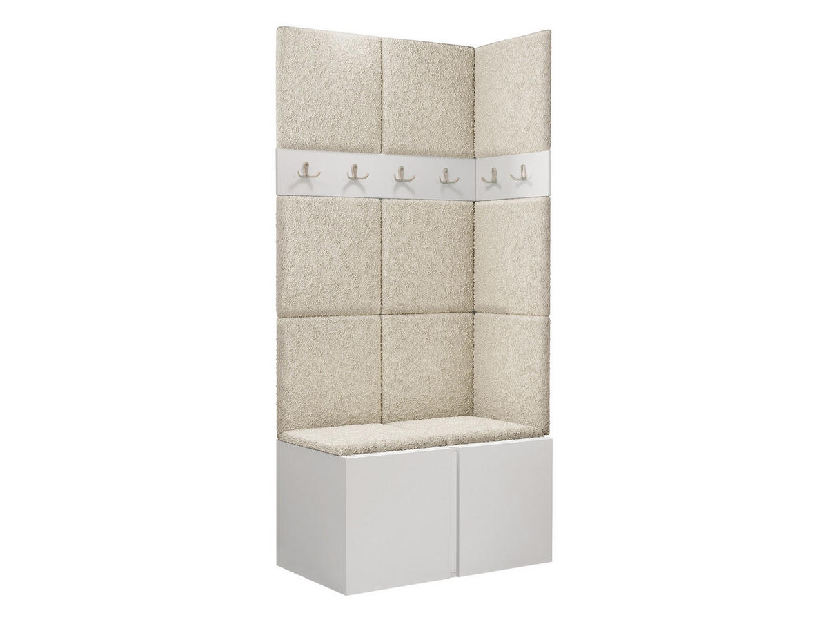 GARDEROBEN-SET Orion I - Creme/Weiß, Holzwerkstoff/Kunststoff (84/186/46cm) - MIRJAN24