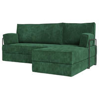 ECKSOFA NOTIA modulares Boneless Sofa mit Schlaffunktion Grün Cordstoff - Grün, Textil (200/120cm) - MASSENO