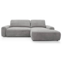 ECKSOFA Alferia Greige mit Cordbezug - Taupe/Schwarz, Kunststoff/Textil (162/264cm) - Selsey