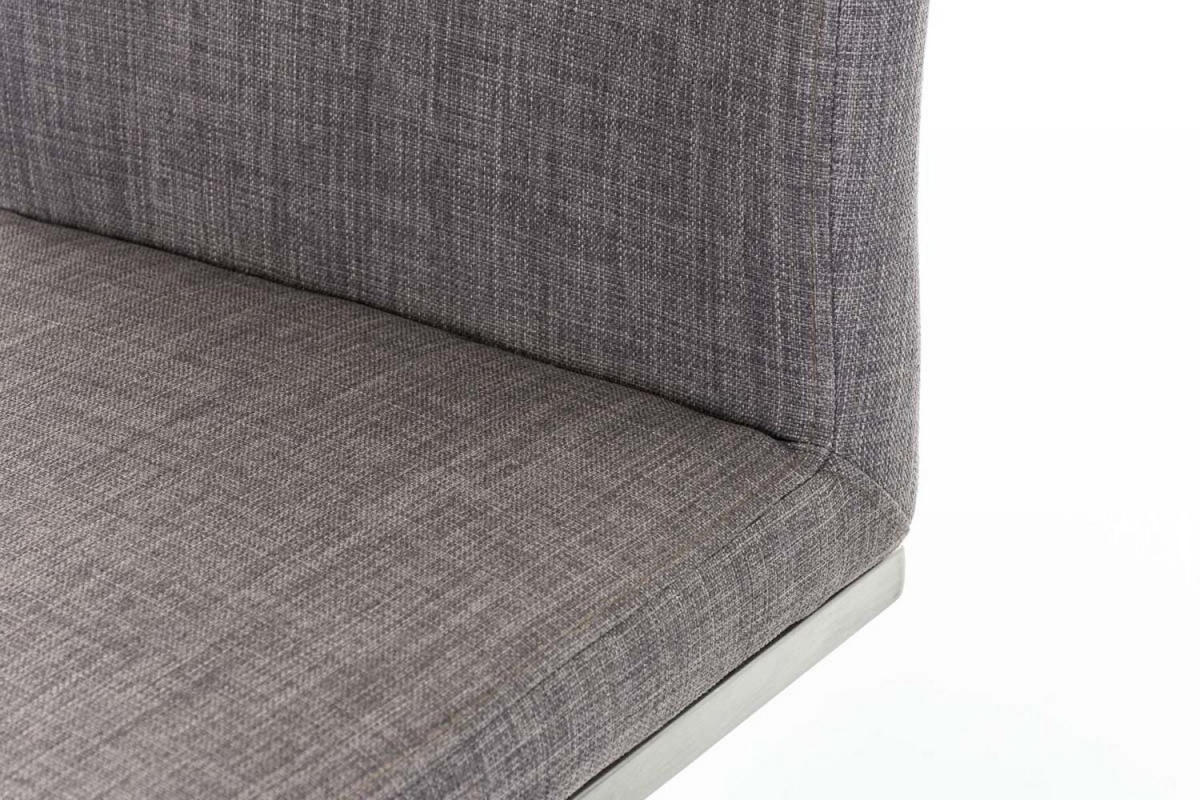 BARHOCKER 2er Set Stoff Grau - Edelstahlfarben/Grau, Textil/Metall (42/86/44cm) - CLP