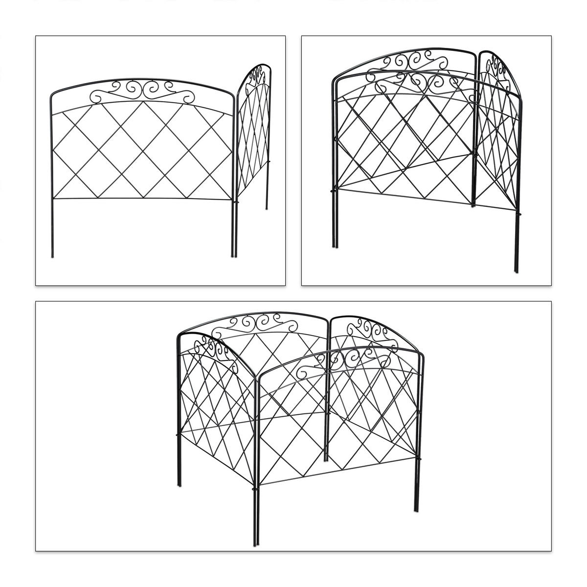 BEETZAUN - Schwarz, Metall (245/61/2cm) - Relaxdays