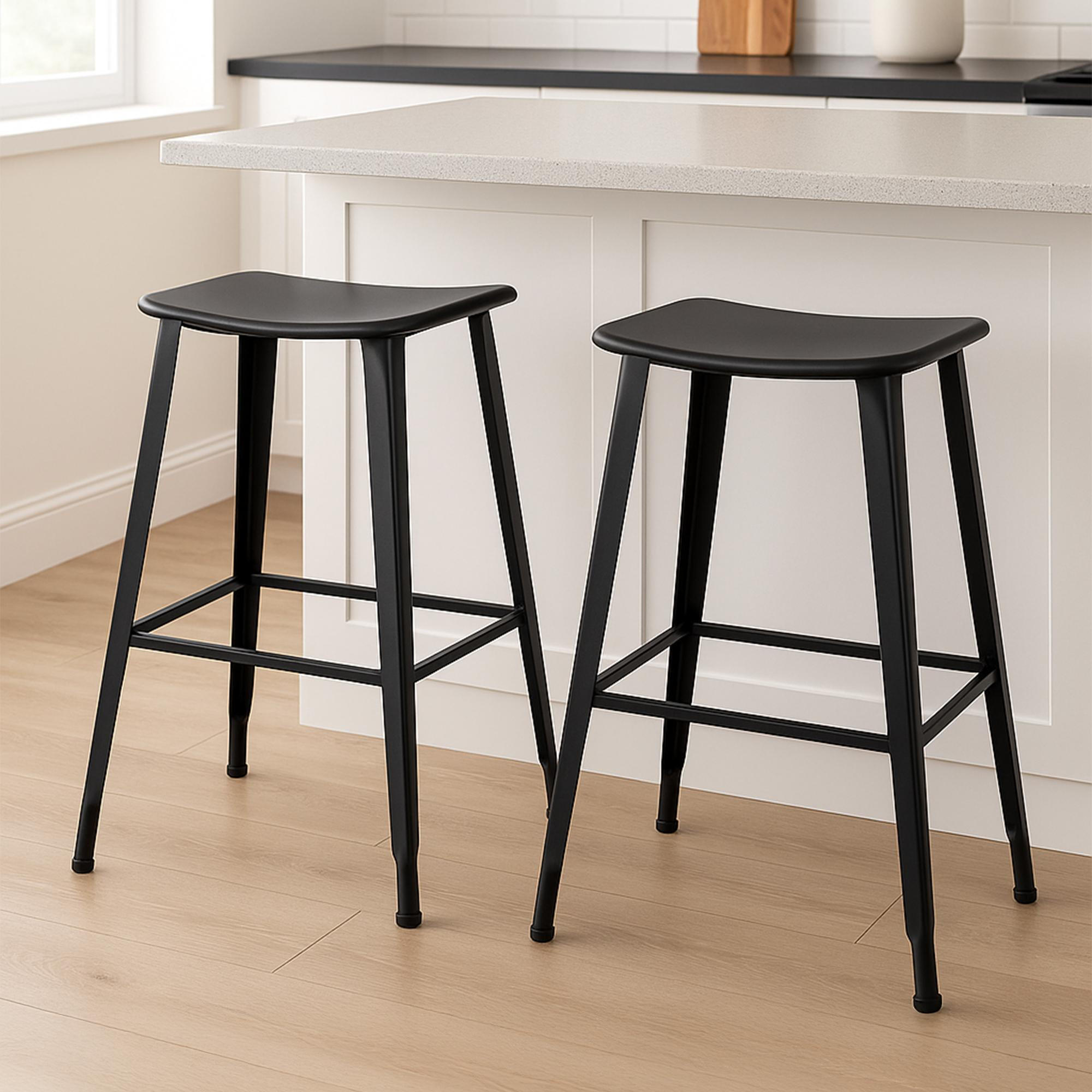 BARHOCKER Metall Schwarz - Schwarz, Metall (51/74/43cm) - CLP