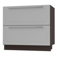 SCHUBLADENUNTERSCHRANK Bari D2/90 Lava / RAL 7040 fenstergrau 90 / 50 / 82cm REJS Vollauszug - Dunkelgrau/Grau, Holz/Holzwerkstoff (90/82/50cm) - Feldmann-Wohnen