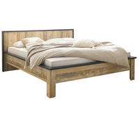BETT Used Wood hell, Anthrazit, Doppelbett Liegefläche 180 x 200 cm - Eichefarben/Anthrazit, Holzwerkstoff/Metall (180/200cm) - Furn.Design