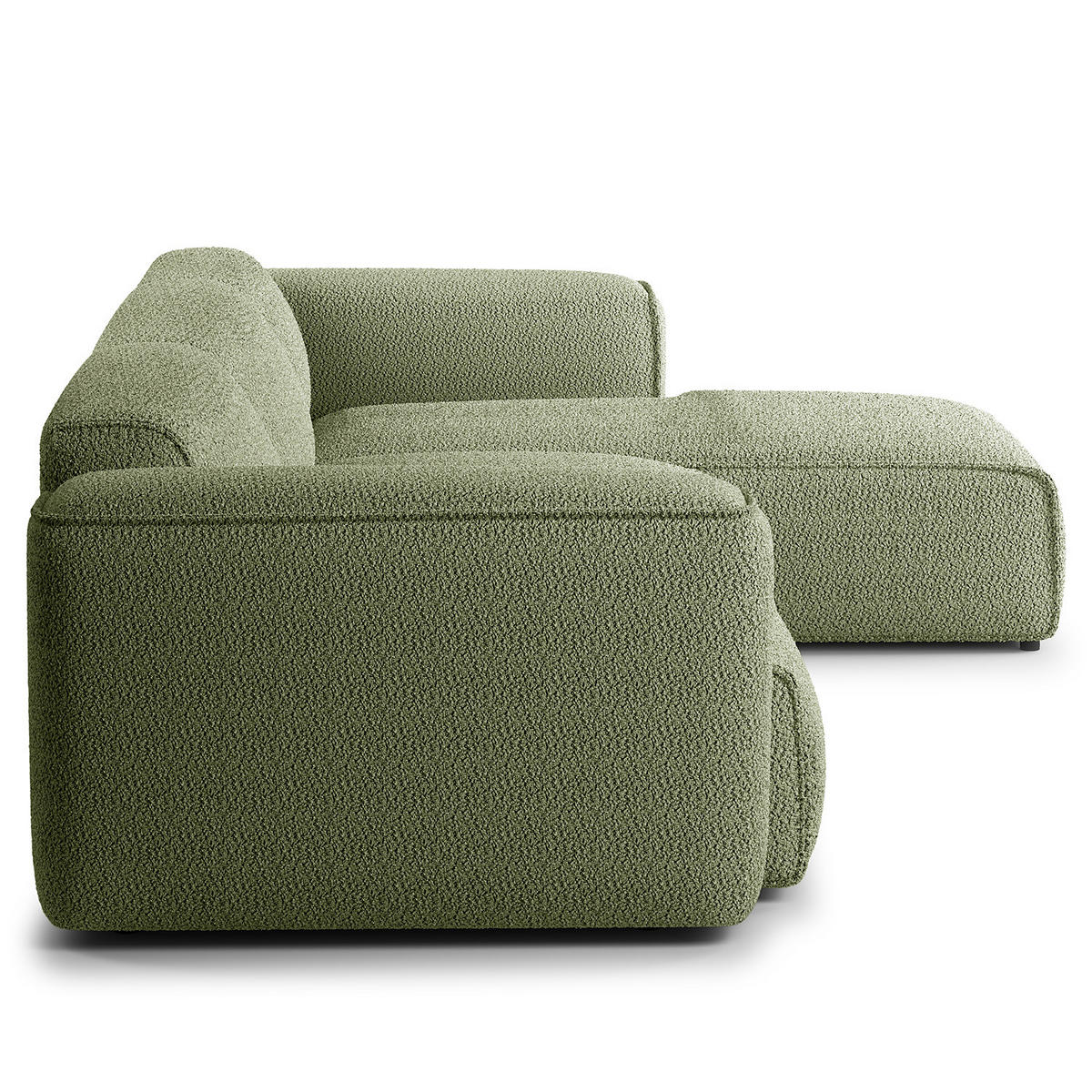 3-SITZER ECKSOFA mit Longchair - Schwarz/Grün, Kunststoff/Textil (317/173cm) - home24