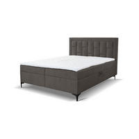 BOXBETT VENEZIA mit 2 Bettkästen, Maße: 180x200 cm, Farbe: Dunkelgrau , Velourstoff, mit Bonell-Matratze inkl. Topper - Dunkelgrau, Holz/Kunststoff (180/200cm) - VENASI MÖBEL