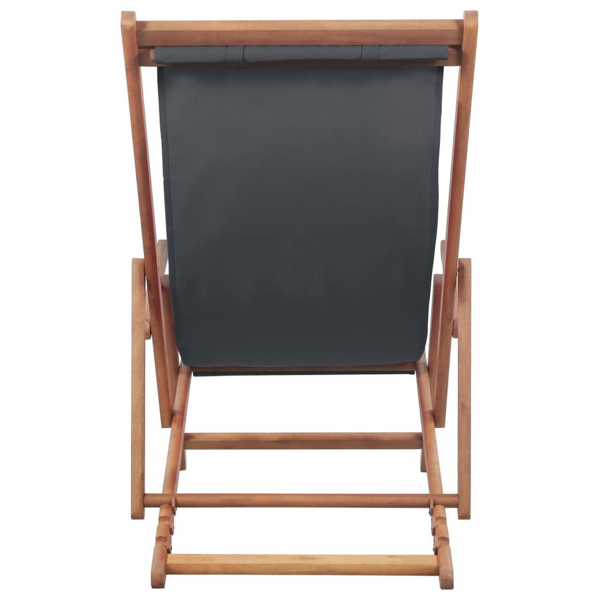 KLAPPBARER Strandstuhl Stoff Und Holzrahmen Grau - Grau, Holz (60/95/127cm) - vidaXL