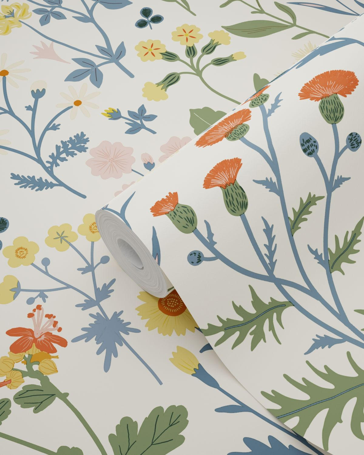 TAPETE Feldblumen 50 x 900 cm - Weiß, Papier (50/900cm) - ESTAhome