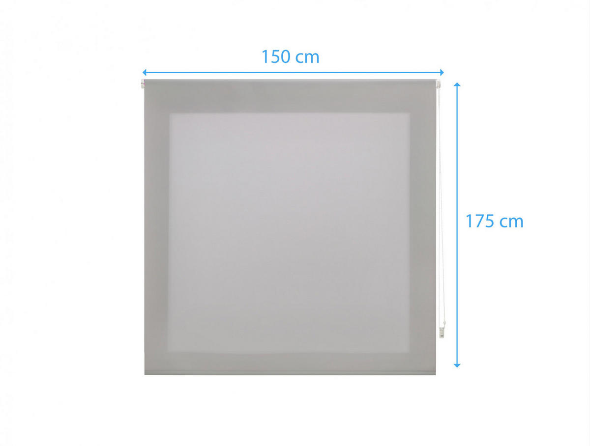 ROLLO Polyester Transluzent Silber 150x175 - Silberfarben, Textil (150/175/1cm) - Purline