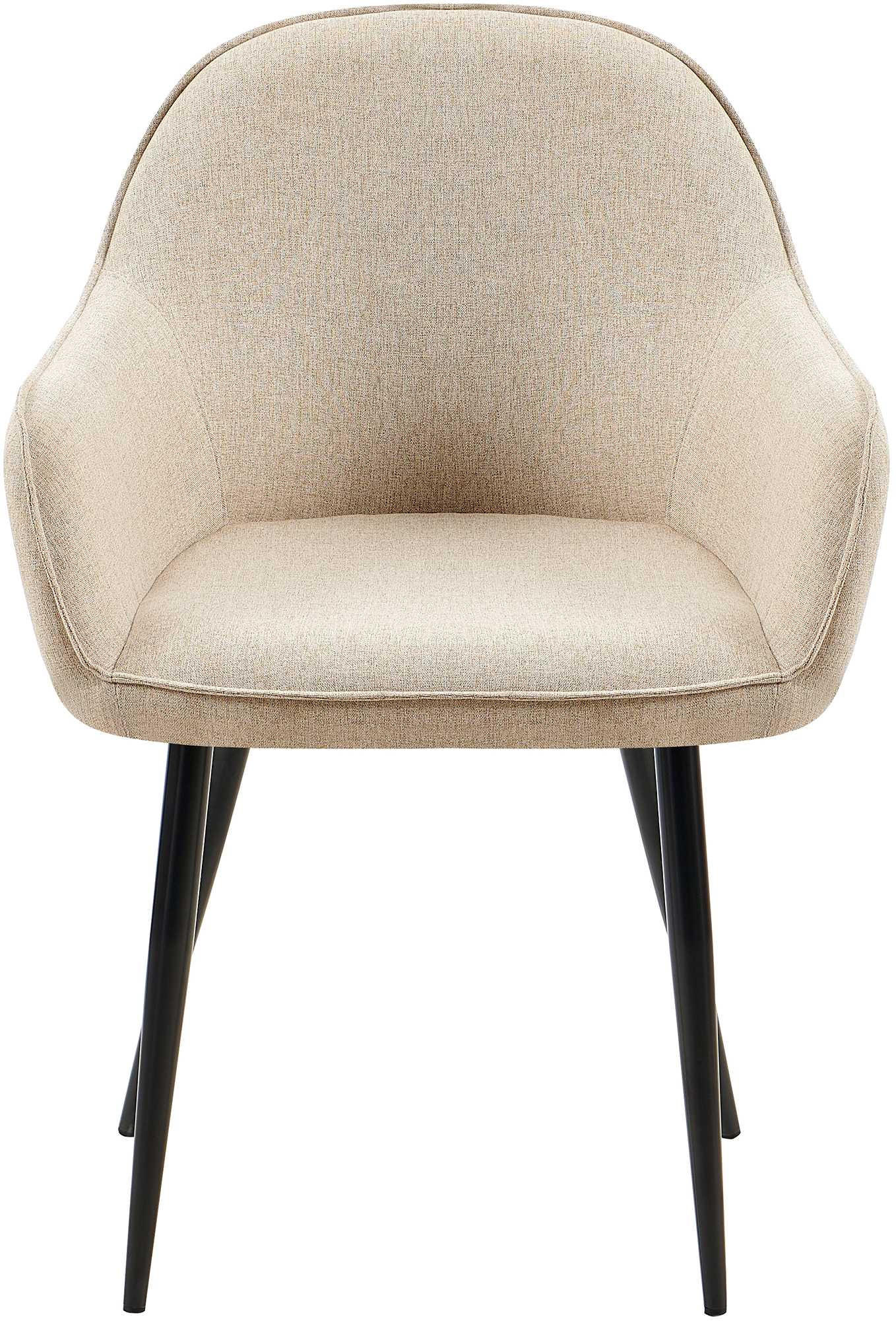 WOHNZIMMERSTUHL 2er Set Stoff taupe - Taupe/Schwarz, Textil/Metall (60/84/60cm) - CLP