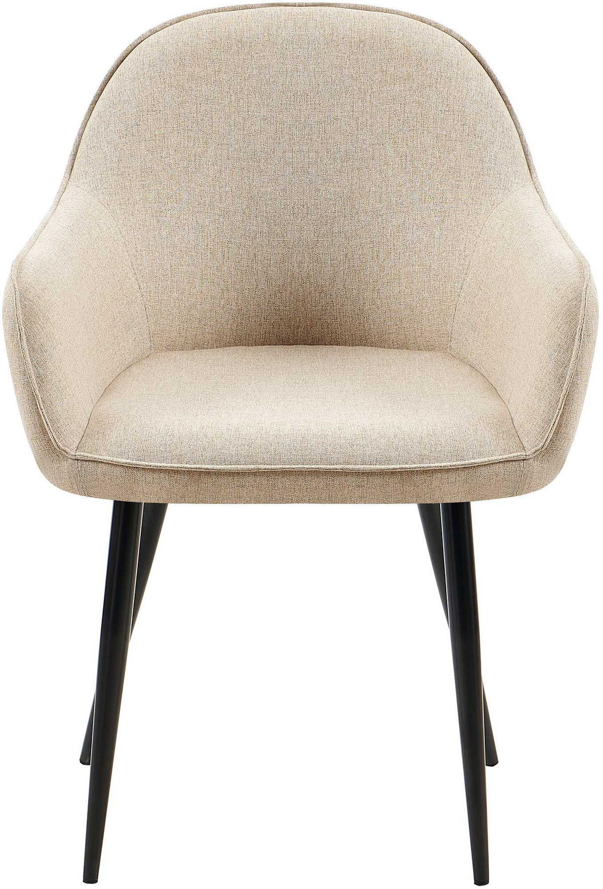 WOHNZIMMERSTUHL 2er Set Stoff taupe - Taupe/Schwarz, Textil/Metall (60/84/60cm) - CLP