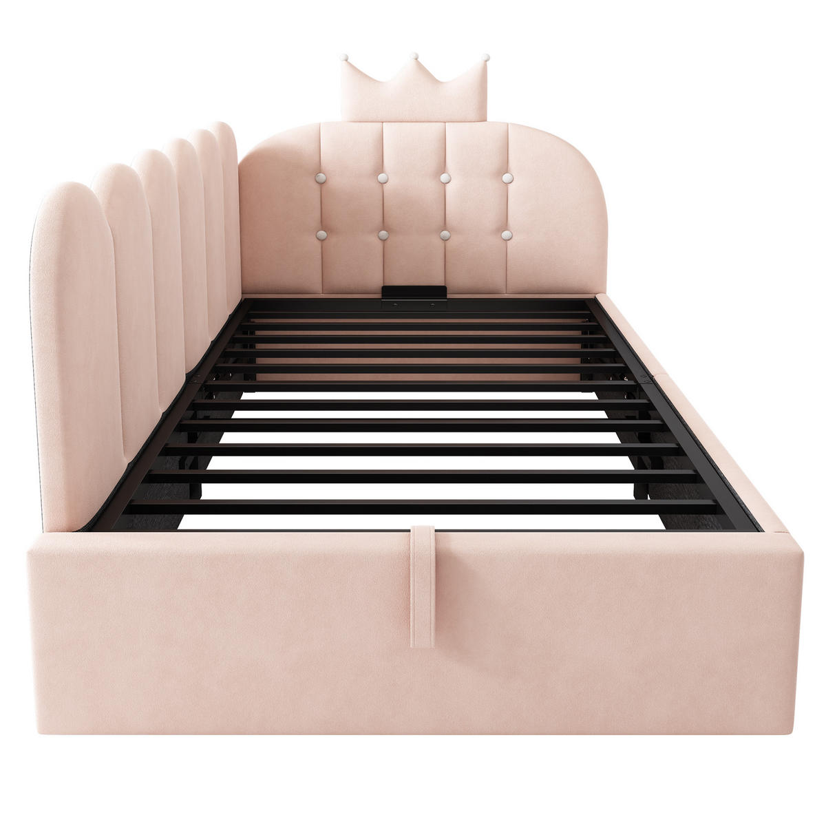 KINDERBETT 90/190 cm DE-00316, in Rosa, hydraulischem Stauraum - Rosa, Metall (90/190cm) - ComfortXL