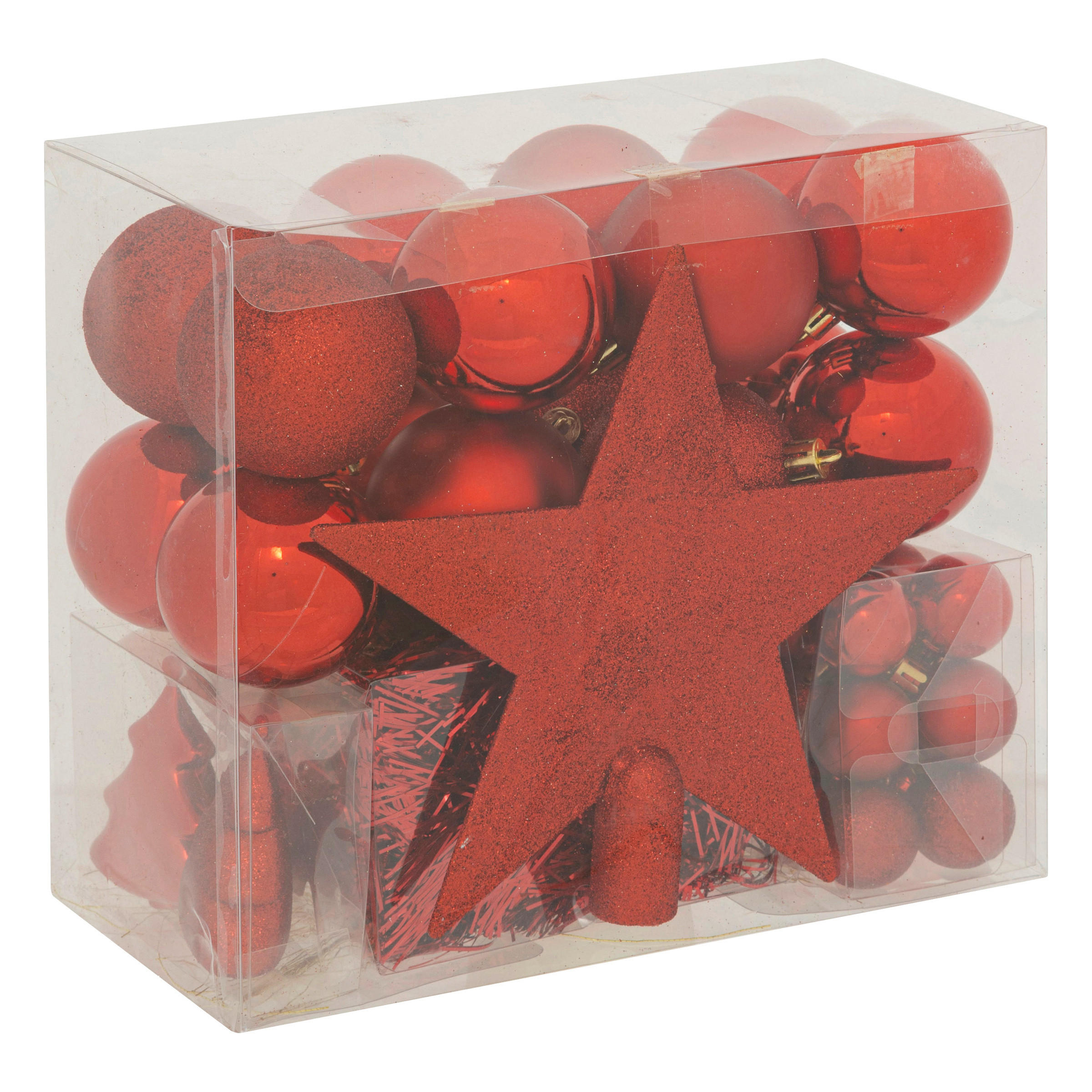 CHRISTBAUMSCHMUCK-SET 44-teilig - Rot, Kunststoff (12.5/21.5/24cm) - Atmosphera Createur d´interieur