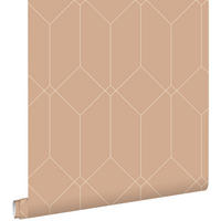 TAPETE Art Decó Muster 50 x 900 cm - Terracotta, Papier (50/900cm) - ESTAhome