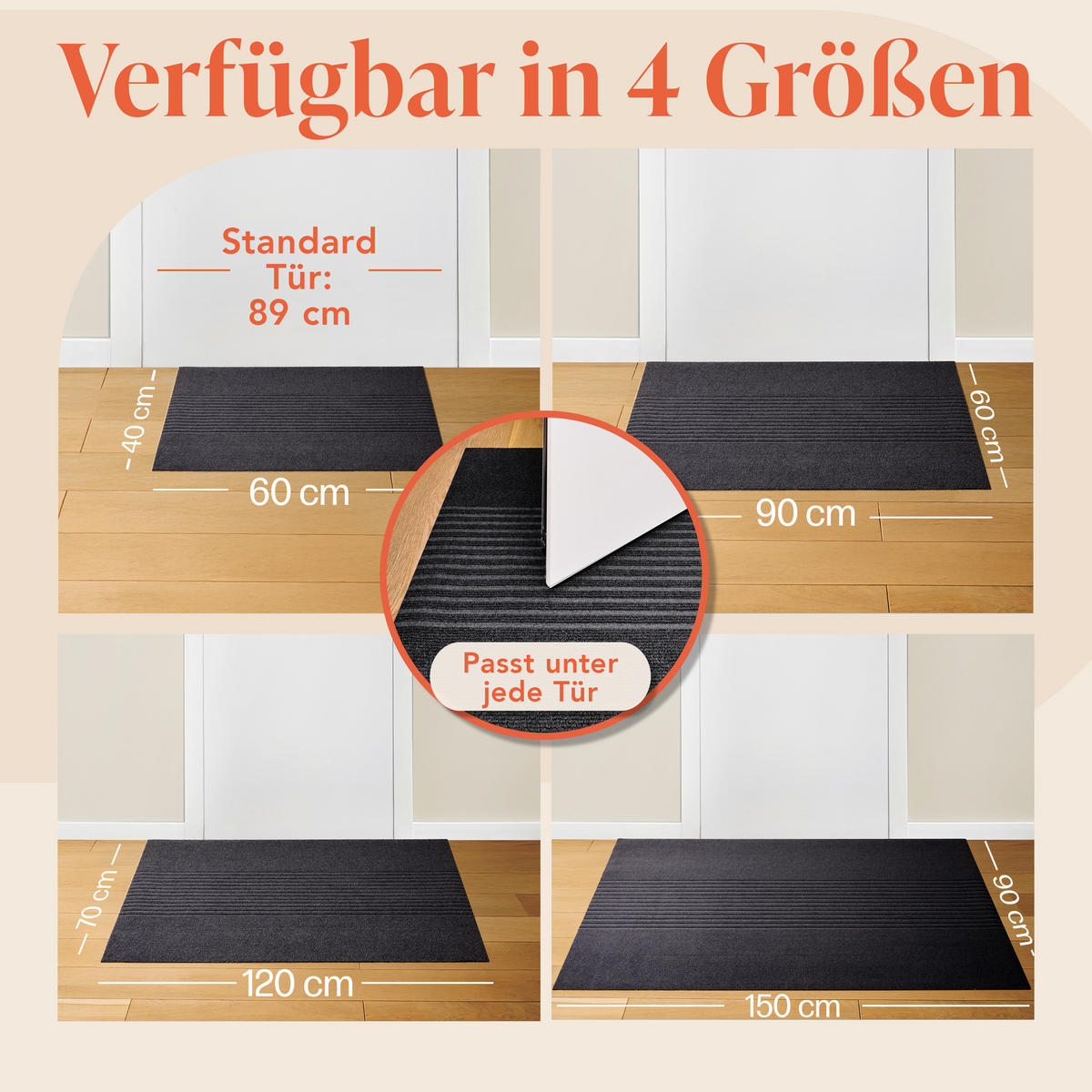 FUSSMATTE 90/150 cm Anthrazit - Anthrazit, Textil (90/150cm) - Blumtal