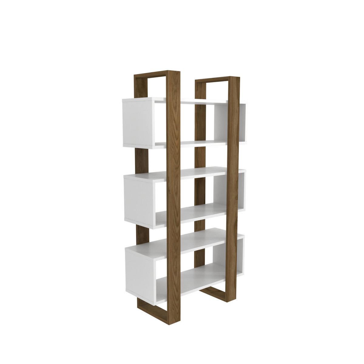BÜCHERREGAL Reina - Weiß/Braun, Holzwerkstoff (80/150/29.5cm) - Decorotika