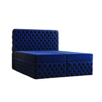 BOXBETT Chesterfield II Dunkelblau 200x200 cm - Dunkelblau, Textil (200/200cm) - B&B Home