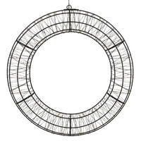 LED VÁNOČNÍ VĚNEC Ø58 cm vánoční dekorace s řetězem světel teplá bílá světelný věnec pro venkovní použití - černá, kov (58/58/6.5cm) - ECD-Germany