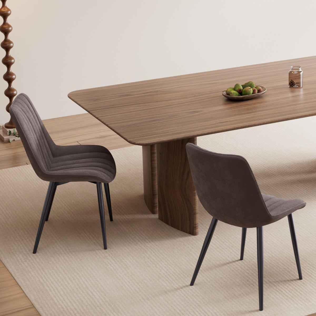 STUHL-SET 4 Stück Samt-YZ1 - Mokka, Textil/Metall (53/88/62.5cm) - HOMAVO