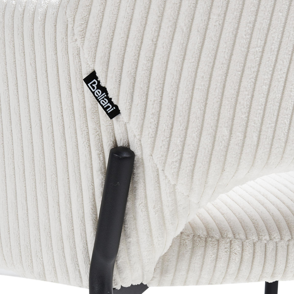 ESSZIMMERSTUHL 2er-Set Cremeweiß Raton - Schwarz/Weiß, Textil (53/81/55cm) - Beliani