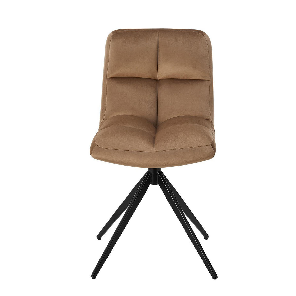 DREHSTUHL Dallas samt dunkelgrau (2er-Set) - Hellbraun, Textil (45/84/45cm) - Juskys